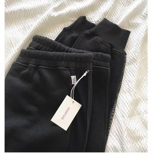 Good American Black Mesh Side Panel Sweatpants